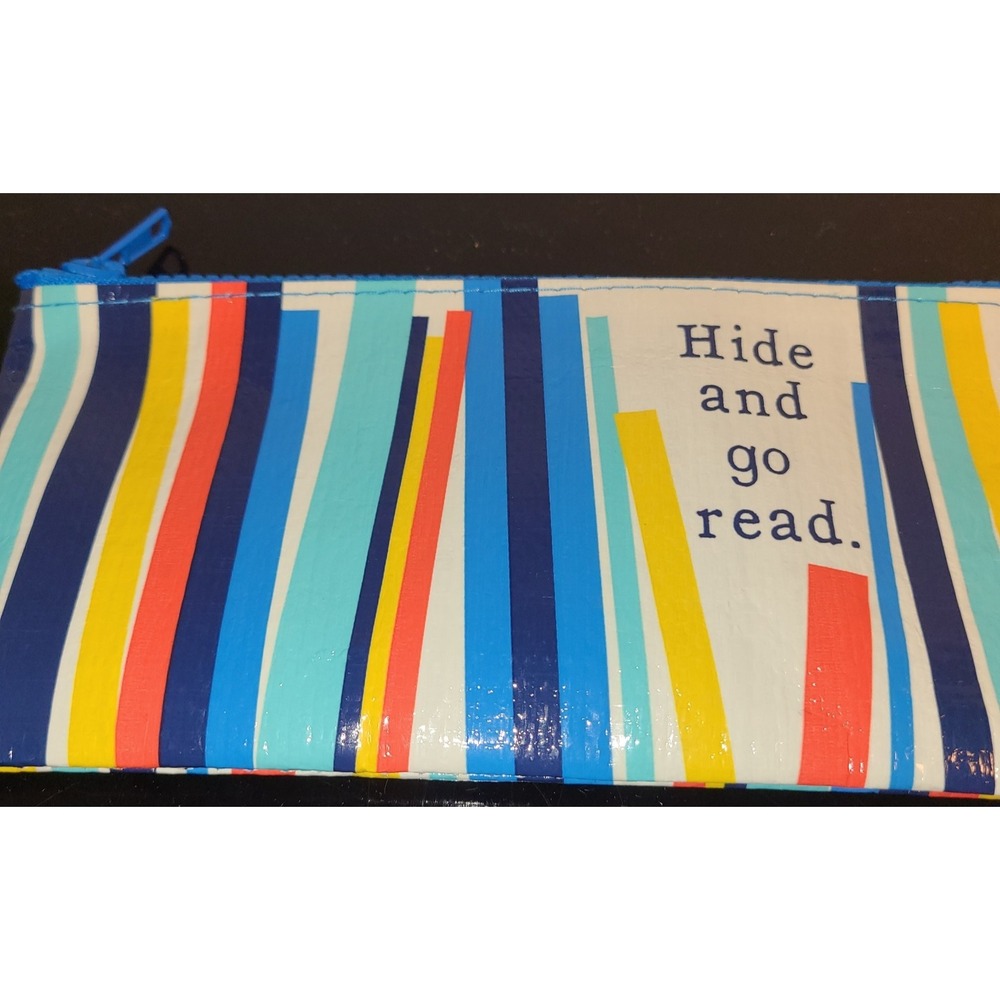 NWOT Blue Q 'Hide & Go Read' Zip Pouch Bag 9 x 4 GIFT Book Nerd Creative